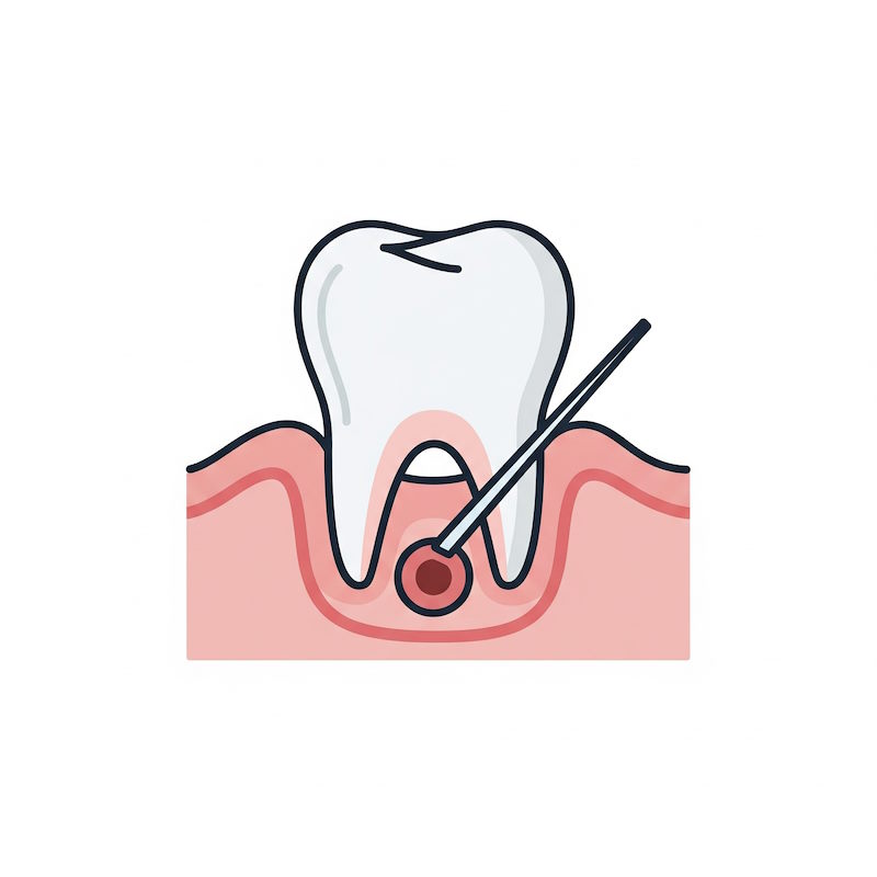 Icono absceso gingival o periodontal