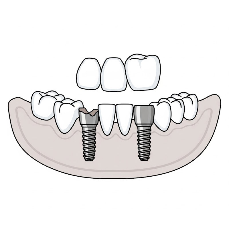 icono implantes con prótesis fija o removible